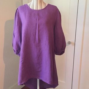 Bryan walker tunic in purple color, linen